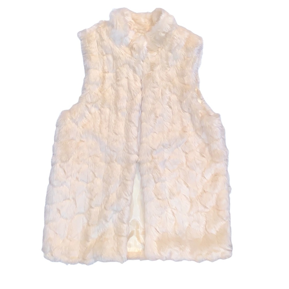 Faux fur cream vest